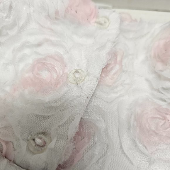 Rare Edition Girls Infant Toddler Pink White Satin bow Flower Dress Sleeveless 9 - Picture 11 of 16